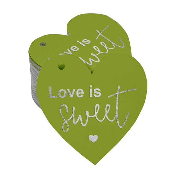 Inkdotpot Love Is Sweet Wedding Bottle Tag Real Silver Foil Favor Hang Tag 50 Pack