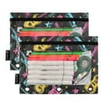 thumbnail image 2 of Neon Guitar Star 2 Pack Pencil Pouch for 3 Ring Binder Smooth Zipper Folders with Pockets Clear Window Pencil Case, 2 of 6