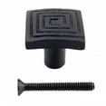 thumbnail image 6 of Renovators Supply Black Square Iron Kitchen Cabinet Knob Pull Decorative Maze style Powder Coat Finish Vintage Metal Knobs for Kitchen Cabinet or Drawer Pull Handle w/Screws Pack of 10, 6 of 7