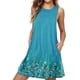 thumbnail image 1 of Qarigey Vestido Cuello Hasta La Rodilla Vestido Mujer Estampado Ropa Vestidos Azul claro L, 1 of 1