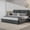 Dark Grey, variant on 4 EVER WINNER Twin Bed Frame, Twin Size Bed Frame with Headboard, Boucle Bed Frame with Removable Pillow Upholstery, No Box Spring Required, Easy Assembly, White