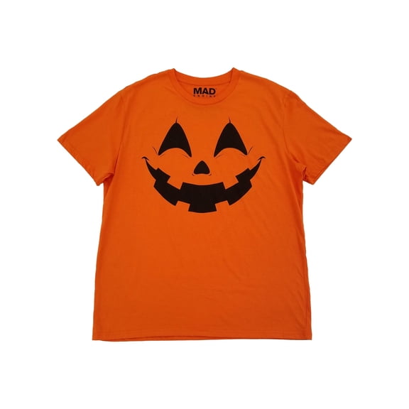 Mad Engine Mens Orange Jack-O-Lantern Pumpkin Halloween T-Shirt Large