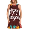 thumbnail image 1 of Bixox Robe Sans Manches à Imprimé Joyeux Action de Grâce pour Femmes avec Poches, Robe Débardeur Décontractée Longueur Genou pour l'Été-grand, 1 of 7