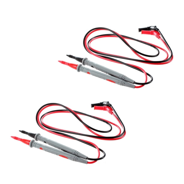 2 Par de MultíMetro Digital 1000V 20A Sonda de Cable de Prueba Universal Rojo + Negro