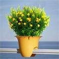 thumbnail image 6 of HESHENG Artificial Flowers for Outdoors, 8 Bundles Artificial Outdoor Plants UV Resistant Fake Plastic Flowers for Hanging Planter, Window Box Pot (Yellow), 6 of 14