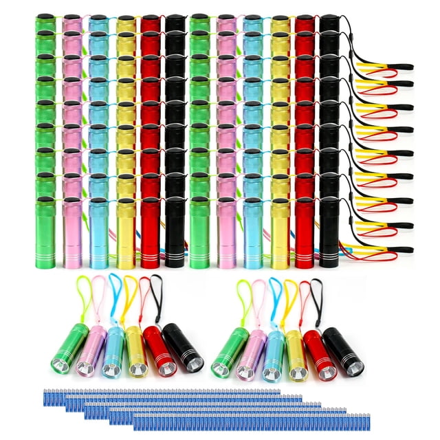Linterna Hilngav Mini LED de aluminio con pilas, paquete de 120 unidades