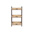 thumbnail image 3 of Linon Three Tiered Storage Stand in Rustic Brown Metal and Natural Wood, 3 of 12