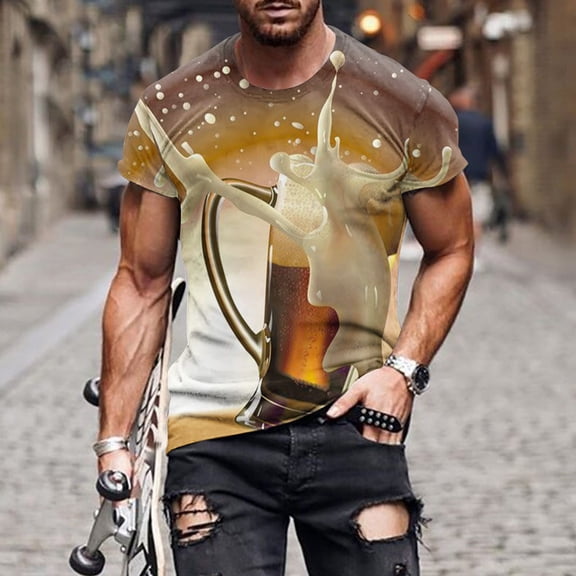 Fnnxeal Mens 3D T-Shirt Muscle Fit Short Sleeve Galaxy Space Nebula Abstract Sublimation Graphic Tee Big Tall Sizes M to 7XL Black,Size M