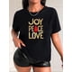 thumbnail image 1 of Camiseta para Mujer Traje de VeranoWomen'S Christmas Tree Graphic Print T-Shirt, Black, Casual Round Neck Short Sleeve Tee, Polyester, Stretch Fabric, Spring/Summer/Autumn, Fashionable Knit TopFathe, 1 of 7
