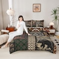 thumbnail image 4 of Castle Fairy Bear Deers Wildlife Full Size Comforter Sets,Vintage Plaid Bedding Sets, 4 of 8