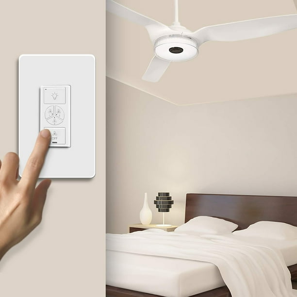 Smart Switch Replace any AC Ceiling Fans Old Wall Control 2 in 1 Fan Speed Control and Light On