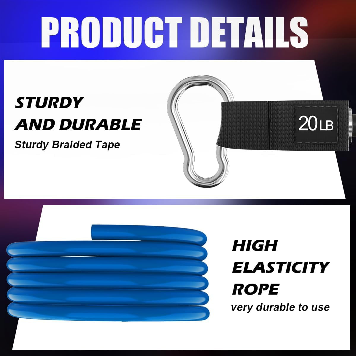JJEAN-Resistance Bands, One Single Exercise Bands, Workout Bands Resistance Training for Home Workouts Fitness Pilates