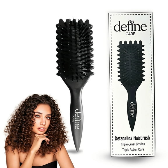 Curl Defining Brush for Natural Curls, Detangling Curl Defining Brush for Women, Define Curling Hair Brush Black