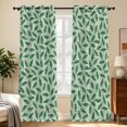 thumbnail image 6 of Tchckioa Blackout Curtains for Apartment,Green Leaf Thermal Insulated Grommet Top Drapes,52x63 Inch,2 Panels, 6 of 8
