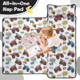 thumbnail image 4 of Monster Cartoon Truck White Pattern Teens Toddler Nap Mat with Pillow, Sleeping Mat Bag for Preschool Daycare 51"x22", 4 of 6
