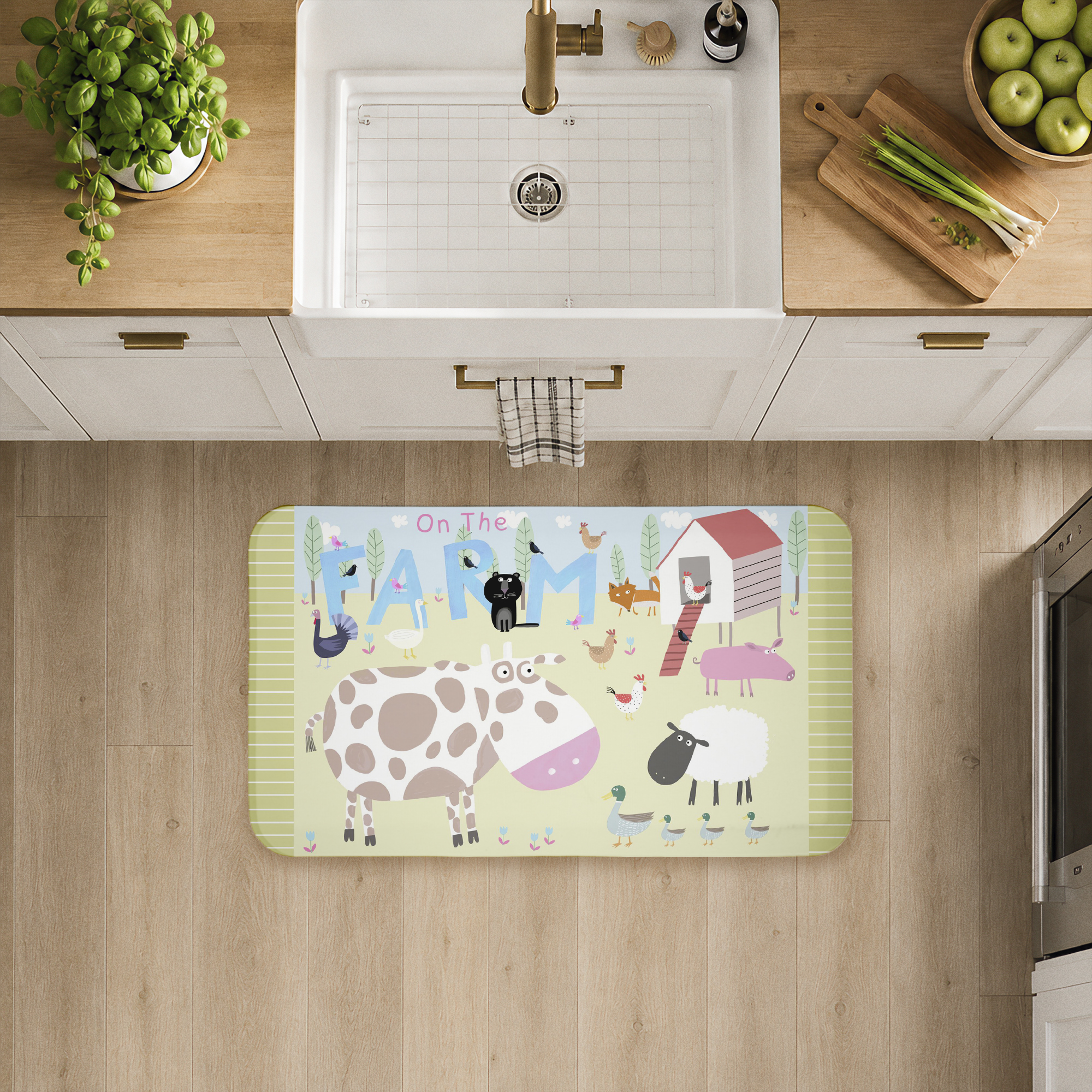 Stupell Industries Fun Farm Animals Printed Anti-Fatigue Floor Mat, design by Carla Daly