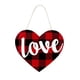 thumbnail image 2 of Decoración colgante de corazón de madera para San Valentín | Letrero de pared con impresión de madera para interiores | Material de madera duradero y reutilizable | Adorno romántico para puerta, 2 of 5