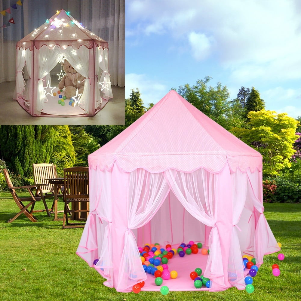CIPACHO Tents for Kids, Princess Castle Play House, Portable Children Play Tent for Girls, Pink (Include LED Star Lights) CIPACHO Tents for Kids, Princess Castle Play House, Portable Children Play Tent for Girls, Pink (Include LED Star Lights)
