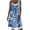 Blue, variant on Dress for Women Casual Women Fashion Casual Floral Printing Loose Fake Two Piece Denim Dress