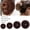 4pcs Brown, variant on 4pcs Hair Bun Maker Set, Donut Bun Maker Set with 4pcs Dark Brown &4pcs Beige(1 extra-large,1 large,1 medium and 1 small),