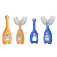 thumbnail image 4 of 2 Pieces Silicone Handheld U Shaped Toothbrushes Portable Manual Toddler Full Mouth Teeth All-Rounded Mouthpiece Gadgets Orange, Large, 4 of 8