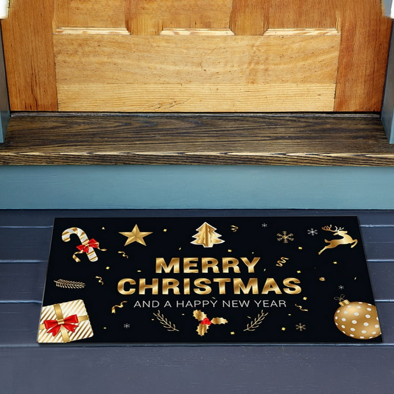 Nerdy eight bit Noel New Year's doormat