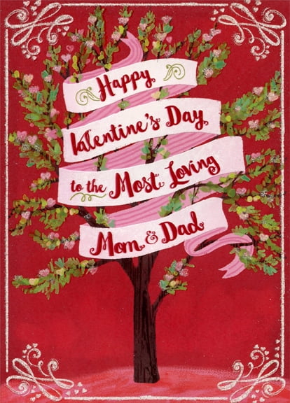 Designer Greetings Most Loving Tree: Mom &amp; Dad Parents Valentine's Day