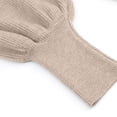 thumbnail image 4 of Women Pullover Turtleneck Oversized Sweaters Solid Loose Free-size Casual High Neck Batwing Long Sleeve Top Blouse (One Size, Khaki), 4 of 6