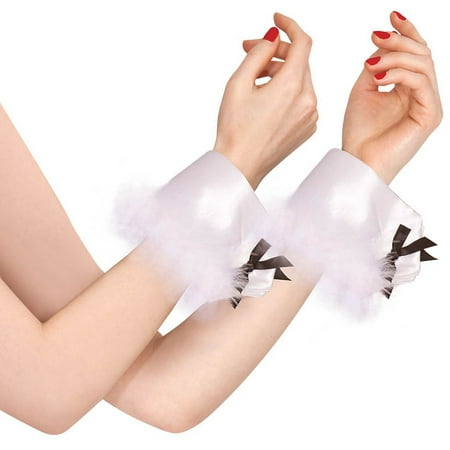 Bunny Wrist Cuffs Adult Costume Accessory White
