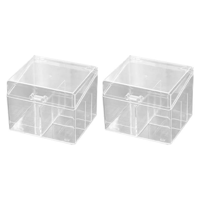 Caja de almacenamiento de pegatinas para postales, caja de embalaje translúcida rectangular, caja de almacenamiento de joyas a prueba de polvo, organizador de tarjetas