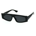 thumbnail image 2 of Flat Top Narrow Rectangular Hippie Pimp Retro Sunglasses Black Solid Black, 2 of 4