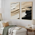 thumbnail image 5 of Textured Abstract Oil Painting Beige and Black Canvas Minimalist Hand Painted Wall Art Modern Decor,Unframed,2Pcs 48x64inch, 5 of 5