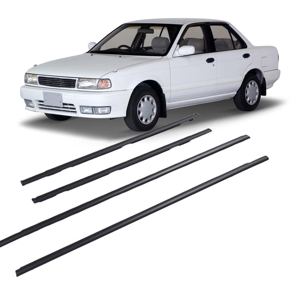 Window Trim Seal Belt, Outer Door Window Weatherstrip 4pcs Waterproofing Perfectly Suited for Vehicle