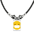 thumbnail image 1 of enfermo mascara amarillo lindo hermoso patron de chat en linea ilustración collar a mano colgante de cuerda de cuero Unbranded M, 1 of 3