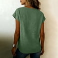 thumbnail image 4 of Tops for Women Cotton Linen Tops for Women V Neck Short Sleeved Casual Solid Color Pullover Tops, 4 of 7