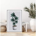 thumbnail image 3 of IDEA4WALL Framed Canvas Art Wall Decor Tropical Green Leaves in a Ceramic Vase Botanical Plants Illustrations Modern Art Decorative Elements Relax/Calm for Dorm Home Office - 24"x36", 3 of 4