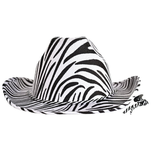 Zebra Print Cowboy Hat, (1/Pkg)