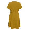 thumbnail image 5 of Vestidos Para Mujer Vestidos Casuales de Moda Comtable Sólido Manga Corta Cuello Redondo Botón Hasta La Rodilla Vestido Odeerbi  ODB155899, 5 of 5
