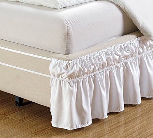 Fancy Linen Elastic Bed Ruffles Bed-Skirt 17/"Drop Assorted Colors All Sizes New