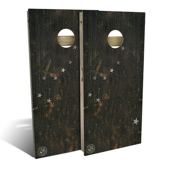 Skip's Garage Alaska Flag Vintage Solid Wood Cornhole Board Set