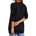 thumbnail image 3 of TWZH Women Daisy Dragonfly Print Crew Neck Long Sleeve Pockets Top, 3 of 6