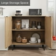 thumbnail image 2 of Semiocthome Sideboard Cabinet with 2 Fluted Doors and 1 Adjustable Shelves for Dining Room, Natural, 2 of 8