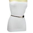 thumbnail image 5 of Women Black Elastic Band Belt Gold Metal Chain S M, 5 of 15