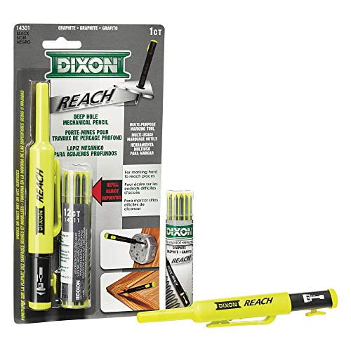 Dixon Industrial REACH Yellow 14301 Deep Hole Mechanical Pencil with Lead Refills included 