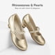 thumbnail image 4 of Zapatos de Vestir DREAM PAIRS SDFL2403K Niñas Tacón Bajo Dorado, 4 of 7