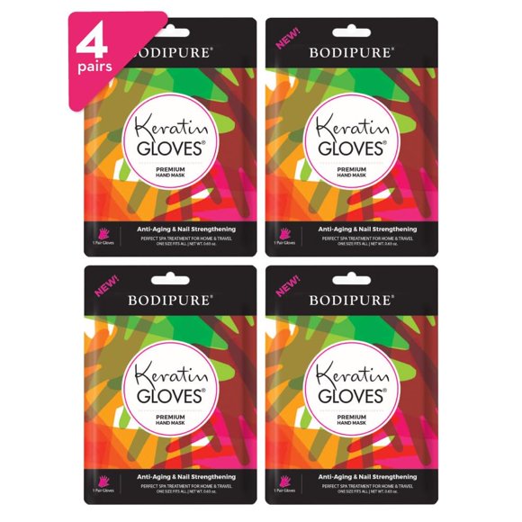 Guantes de queratina para mascarilla de manos Bodipure Premium | Guantes hidratantes para manos secas, fortalecimiento de uñas y suavizado de cutículas | Experiencia de Spa en Casa | Libre de químicos