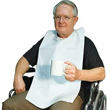 Case of Disposable Adult Bibs Over The Head 16"W x 33"L (300 Pack)