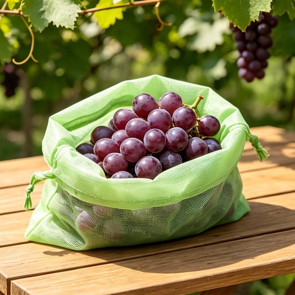 QIJGEBGG Drawstring Mesh Fruit Protection Bags, Garden Fruit Cover Protectors for Tomatoes, Mangoes, Vegetables Against Birds, Squirrels and Pests