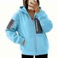 thumbnail image 6 of TGSLY Color Block Zipper Pocket Hoodies for Women Lightweight Full Zip Long Sleeve Drawstring Hooded Sweatshirts Loose Causal Solid Color Athletic Coat XXL, 6 of 9