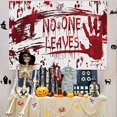 thumbnail image 3 of Juego de decoraciones de Halloween, telón de fondo sangriento y huellas de manos, calcomanías para el piso, suministros para fiestas de vampiros zombis, decoración interior y exterior para garaje y patio ER, 3 of 5